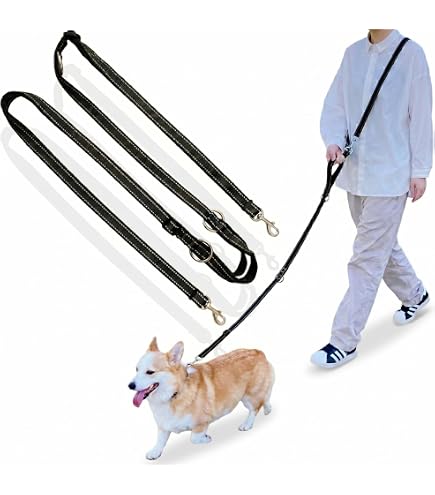 Amazon | 【Casa Pawe】3way ハンズフリーリード 本革 小型犬 中型犬
