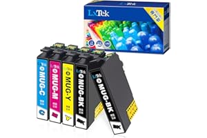 LxTek MUG-4CL 互換インクカートリッジ エプソン(Epson)用 MUG マグカップ インク 4色セット+黒1本(合計5本) 大容量/説明書付/残量表示/個包装 EW-452A EW-052A