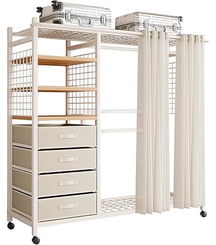 Amazon｜総耐荷重100kg 頑丈回転ハンガーラック カバー無し