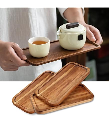 新品　木製トレー 10枚セット 木 トレイ お盆 お食事トレイ スタッキン Amazon｜スタックトレー 27×38cm 木製トレー 木製トレイ おしゃれ