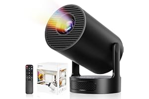 Philoent プロジェクター 家庭用 超小型 【2025アップグレード版Android TV14.0搭載＆270°回転＆HiFi外部スピーカー】 27000LM 1080P 4K対応 短距離投影 高輝度 天井投影 Wi-Fi6 大画面 自動台形補