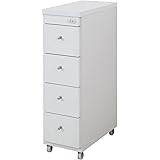 Amazon すき間ワゴン 幅25cm 奥行44cm キャスター付 1口コンセント 日本製 隙間収納 キッチンワゴン 収納カート オンライン通販