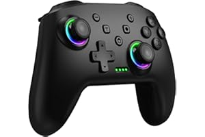 Switch コントローラー Switch1/2代対応 9色RGBライト 光る スイッチコントローラー プロコン マクロ機能 背面ボタン付き 無線 スリープ解除 TURBO連射 1000mAh大容量 Switch 2/Switch/Lite/OLED