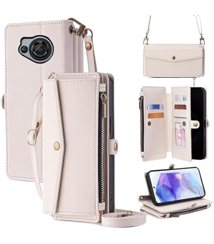 Amazon.co.jp: AQUOS R8 ケース 手帳型 ショルダー ストラップケース