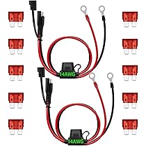 Amazon | SAEコネクタ延長ケーブルへのワニ口クリップ3.2フィート，SAE