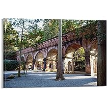 油絵 風景画 南禅寺水路閣 額縁付き 絵画 日本 水路閣(南禅寺)の風景 インテリアアート額付き 水彩画