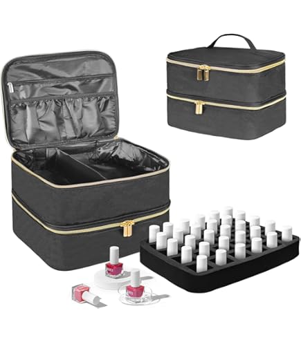 Amazon | ネイル マニキュア 収納ケース 二層式 ボトル80本(15ml)と