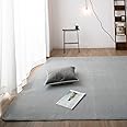 リプラクオール カーペット ラグ 約1.5畳 ラグマット 135×185cm ラグカーペット 洗える マット ふわふわ肌触り フランネル 滑り止め付き ホットカーペット対応 防ダニ ラグ オールシーズン使用 ムジ柄・グレー