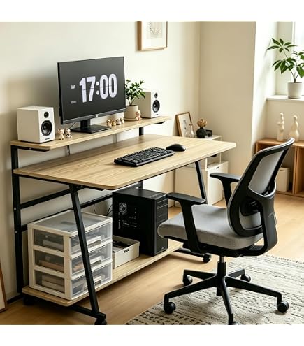 Amazon.co.jp: 大川家具 東馬 デスク リグナ 幅96cm ナチュラル