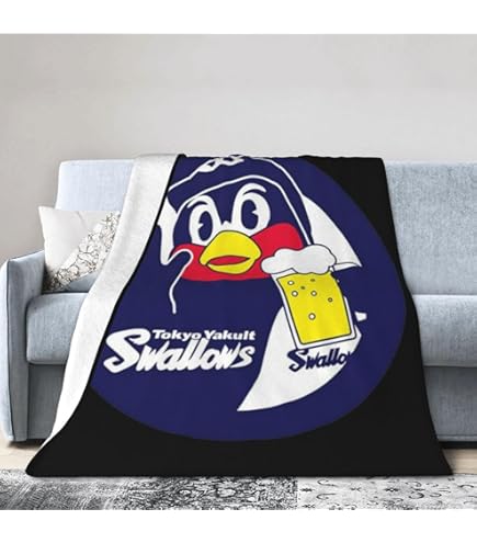 Amazon｜東京ヤクルトスワローズ つば九郎 毛布 ブランケット