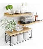 Amazon｜ウォールシェルフ 天然木 壁掛け棚 壁 棚 ウォールラック