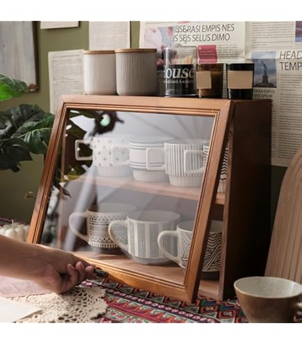 Amazon｜MJKQ9 ミニ食器棚 卓上食器棚 42*18*19cm*3 ミニカップボード