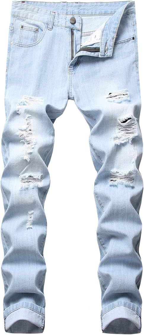 Slim Fit Straight Leg Denim Jeans 