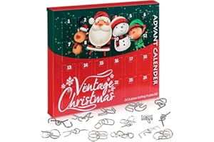 OBEST クリスマス 知恵の輪 24個セット アドベントカレンダー ワイヤーパズル 金属 立体パズル 知恵おもちゃ 脳トレ 謎解き 手遊び 知育玩具 益智玩具 子供教育 IQゲーム 人気 6歳以上適用