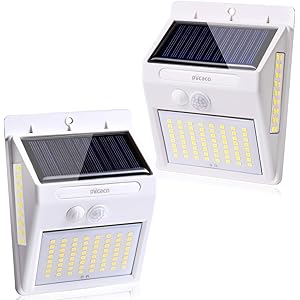 カインズガーデン センサーライト ソーラーライト 2200mAh 大容量 【1年保証付き】 LED 人感センサー 屋外 取付簡単 両面テープ おしゃれ ピカコ 2個セット (ホワイト)