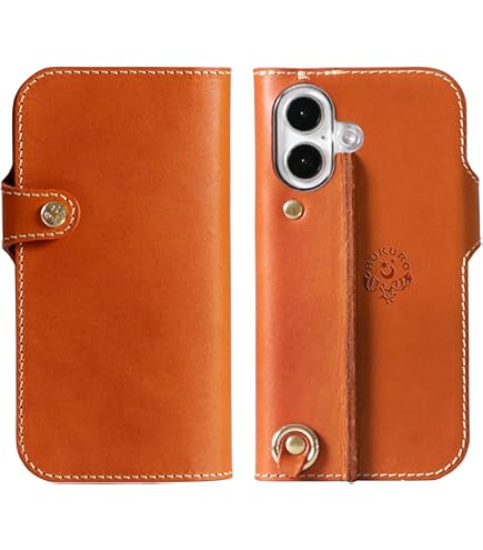 本革　iPhoneケース　スマホケース　キャメル　手帳型　2枚ポケット 2枚ポケット付き 栃木レザー キャメル iPhoneケース 手帳型 本革