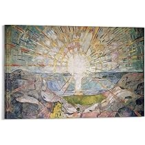 エドワルド・ムンク 風景絵画(印刷)③ エドヴァルド・ムンク「太陽」ポスター：輝く海岸のアート
