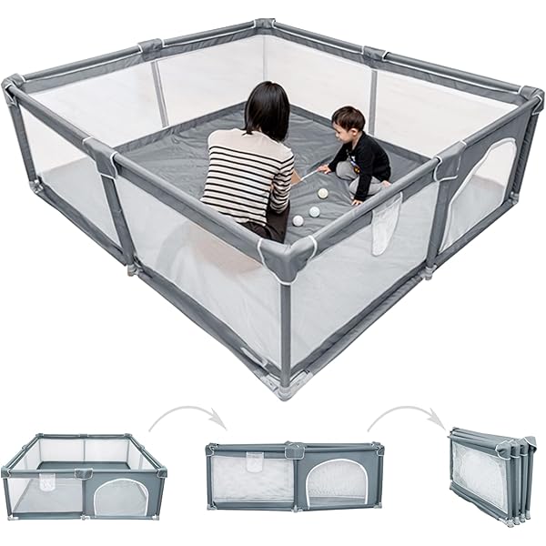 Amazon.co.jp: TUSTMO ベビーサークル メッシュ 四角 200cm×180cm 約2