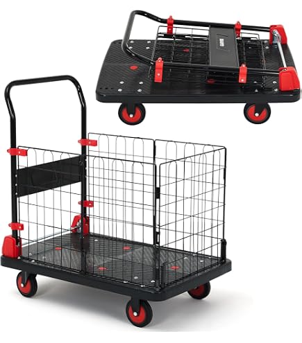Amazon.co.jp: TRAGLO カゴ台車 折りたたみ式 大型 メッシュ台車 運搬 