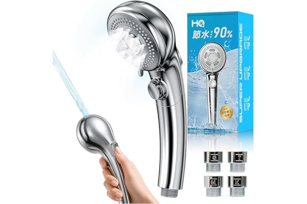 【Amazon.co.jp限定】 シャワーヘッド マイクロナノバブル 2025革新モデル・節水90% シャワーヘッド 節水 手元止水6段階モード・4種アダプター付き 高水圧・超微細泡・肌ケア・美髪保湿 毛穴汚れ除去 水漏れ防止浴室用 Shower Head 取付簡単日本語説明書付き (シルバー)