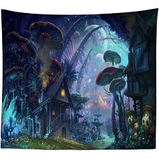 Amazon Co Jp タペストリー 幻想 ファンタジー イラスト アート 絶景 風景 大きい 部屋 飾り 背景布 壁 インテリア 布 デザイン２ ホーム キッチン