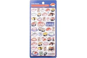 Chaojibao 【アップグレード版】ぷくぷくシール 可愛い 1枚セット 中実 立体 ごほうびシール DIY用 キラキラな 女の子 デコシール 日記帳用 貼り付け可能 手芸用品 (38寿司)