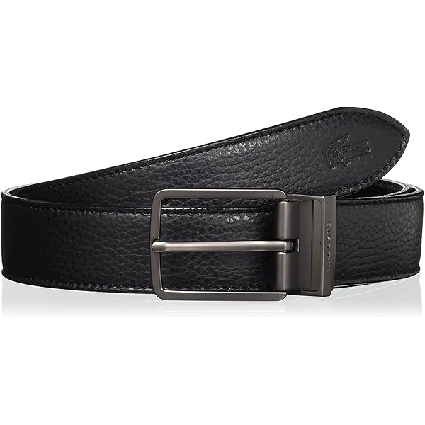 Lacoste レザー ブラックベルト LACOSTE ラコステ ベルト レザー メンズ 本革 BELT ブラック