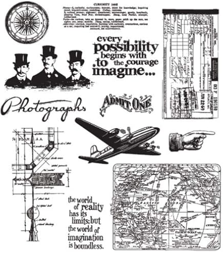 Amazon.co.jp: Tim Holtz Cling Rubber Stamp Set 7