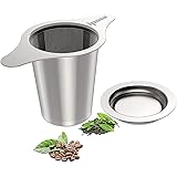 IPOW 茶漉し ティーストレーナー コーヒーフィルター 2層メッシュ 二重構造ステンレスフィルター 深型 マグ、カップ、ポット用