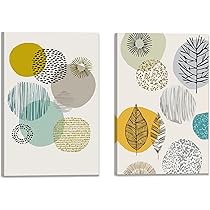 Amazon.co.jp: 北欧 絵画 幾何 ライン 抽象 2枚 アートパネ 玄関