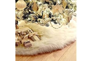Steppiano クリスマスツリースカート ファー 足元隠し 直径78/90/122/152CM 円形 可愛 豪華 店舗 部屋 装飾 オーナメント かわいいクリスマス壁飾り クリスマス雰囲気満点 (ホワイト78cm)