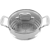 Scanpan Impact Stainless Steel Multi Steamer Insert with Tempered Glass Lid to fit 16/18/20 cm