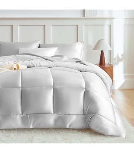 Amazon｜MR&HM サテンベッドシーツ、クイーンサイズシーツセット、4