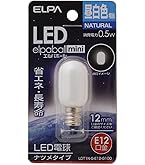 Amazon | ELPA エルパ LEDナツメ形E12 電球色 屋内用 省エネタイプ