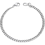 U7 Men Women Cuban Link Bracelet Stainlss Steel 18K Gold Plated 3mm 6mm 9mm 12mm Wide Miami Curb Chain Wrist Bracelet, Length