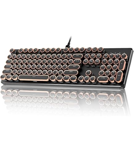 Amazon.co.jp: タイプライター型 レトロ メカニカルキーボード LED