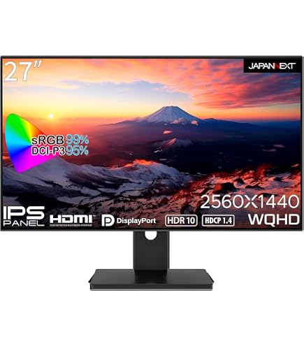 Amazon.co.jp: JAPANNEXT 27インチ モニター WQHD 2560x1440解像度 IPS 