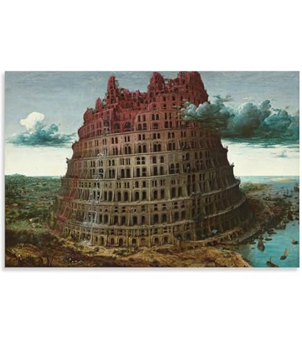 ブリューゲル バベルの塔 複製画 ピーテルブリューゲル バベルの塔 ジクレーキャンバス複製画 額装品
