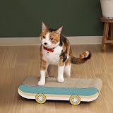 不二貿易 猫の爪とぎ スケボー ダンボールハウス キャットハウス 幅43×奥行19×高さ9cm リバーシブル 段ボール 54227 68132