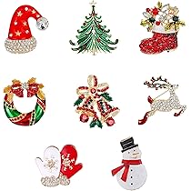Amazon | Bethany Home クリスマス ブローチ 8個セット ブローチピン