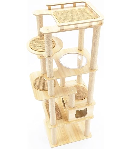 Amazon | COSTWAY キャットタワー 猫タワー ネコタワー 高さ146cm 木製