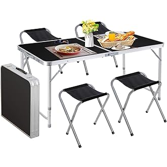 small camping table and chairs