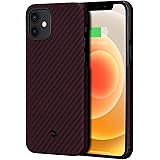 「PITAKA」MagEZ Case iPhone 12 mini 対応 ケース アラミド繊維製 カーボン風 デザイン 極薄(0.85mm) 軽量(13g) 耐衝撃 保護 カバー ワイヤレス充電対応 ミニマリスト シンプル 5.4インチ（黒/赤 ツイ