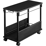 Bauhutte (バウヒュッテ) ゲーミングデスク 昇降式L字デスク PCワゴン (天板32×67cm×高さ57~78…