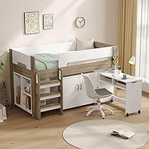 Amazon｜システムベッド ロフトベッド 階段付き シングル 木製