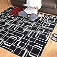StorePocket ラグ カーペット ラグマット 洗える 2畳 おしゃれ 抗菌 防臭 防ダニ 約185×185cm ブラック 幾何柄 ホットカーペットカバー ホットカーペット対応 床暖房 メビウス MEVIUS