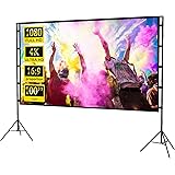 Projector Screen with Stand Portable Projection Screen 16:9 4K HD Projections Movies Screen with Carry Bag for Indoor Outdoor