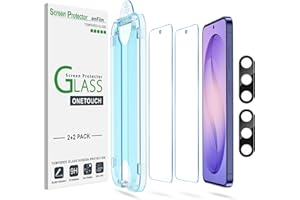 amFilm [2+2 Pack] OneTouch Tempered Glass Screen Protector Guard for Samsung Galaxy S26 Ultra 6.9 Inch with Camera Lens Protector, 9H Hardness, Easy Installation, Bubble Free and Case Friendly.