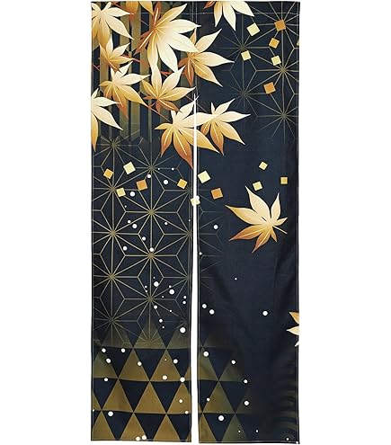 Amazon | 和風 のれん タペストリー 暖簾【秋の花】（幅85㎝ x