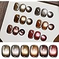 BORN PRETTY Magnetic Nails, Set of 6 Colors, Cat Eye Effect, Nail Gel, 3D Glossy, Sparkle, Sustainable, Hypoallergenic, For Beginners, UV/LED Compatible, Magnetic Gel Nails, Glass Ball Cat Eye Series
